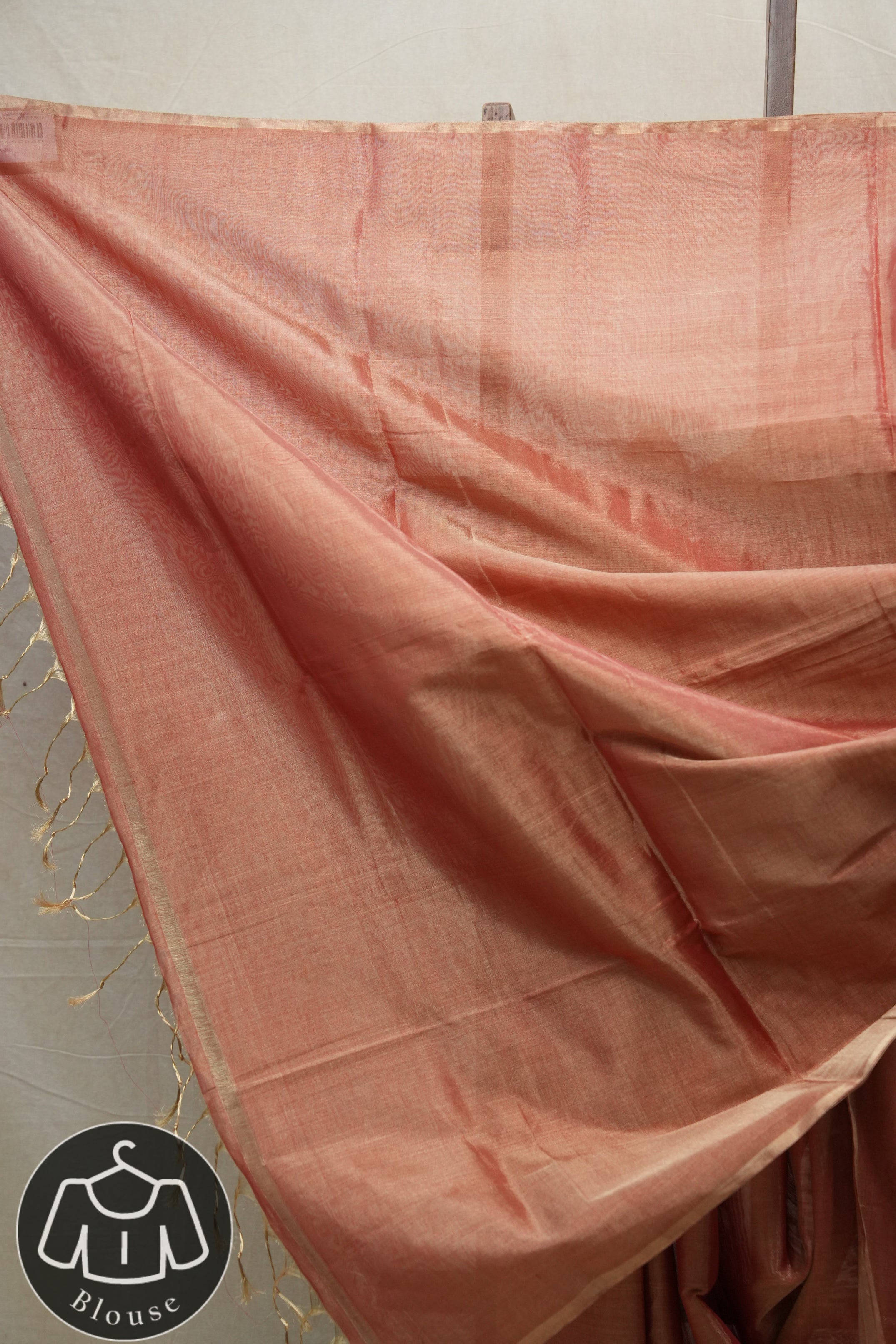 Two Tone Red Maheshwari Tissue Saree - SRTTRMTS514