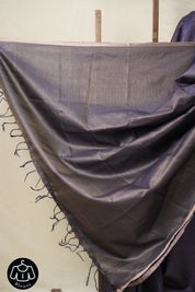 Dark Purple Tussar Silk Saree - SRDPTSS1567