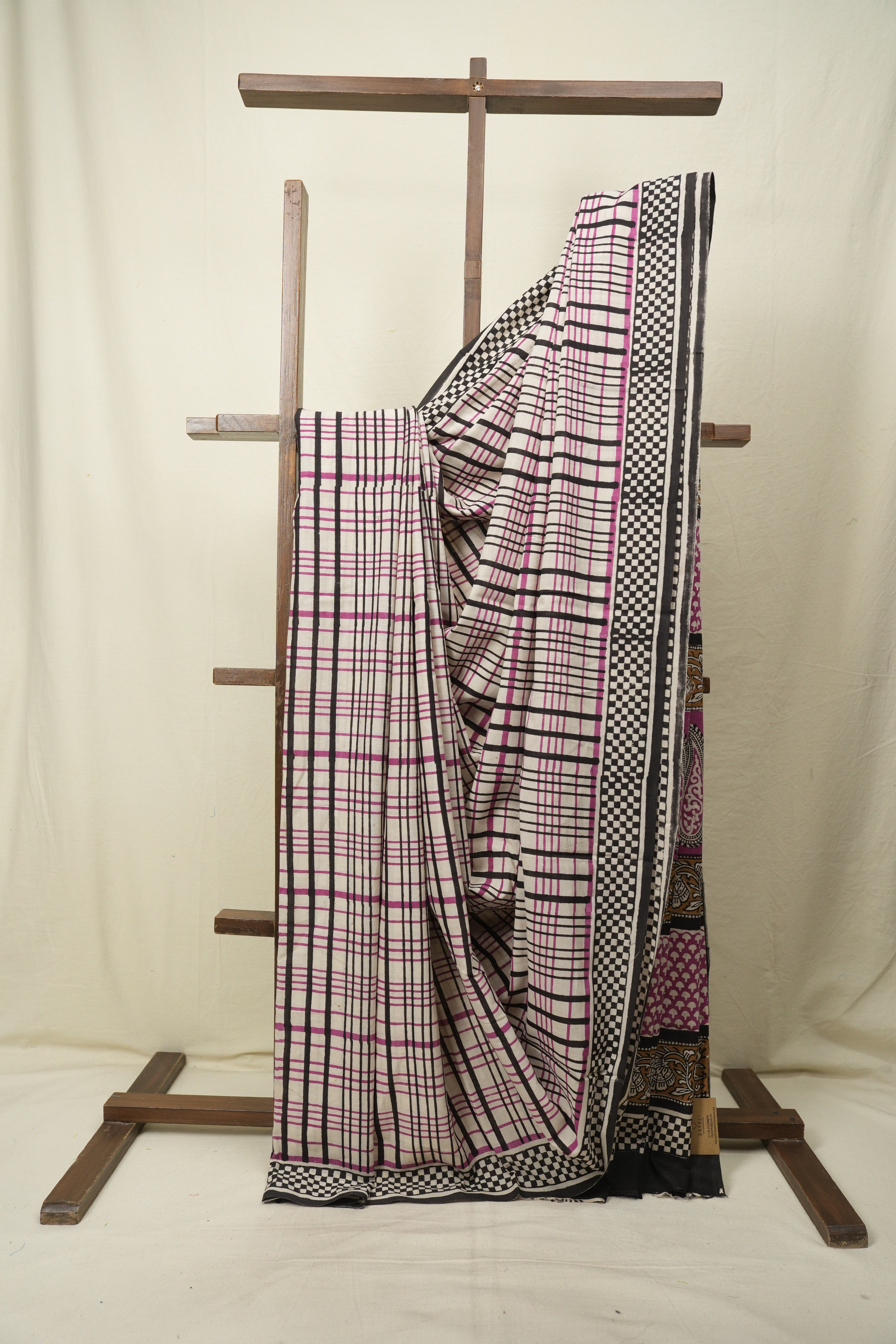 Off - White Cotton Saree - SROFCS3580