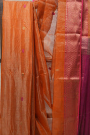 Orange Maheshwari Tissue Saree - SROMTS490