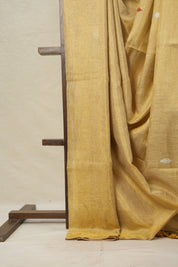 Golden Tissue Linen Jamdani Saree - SRGTLJS224