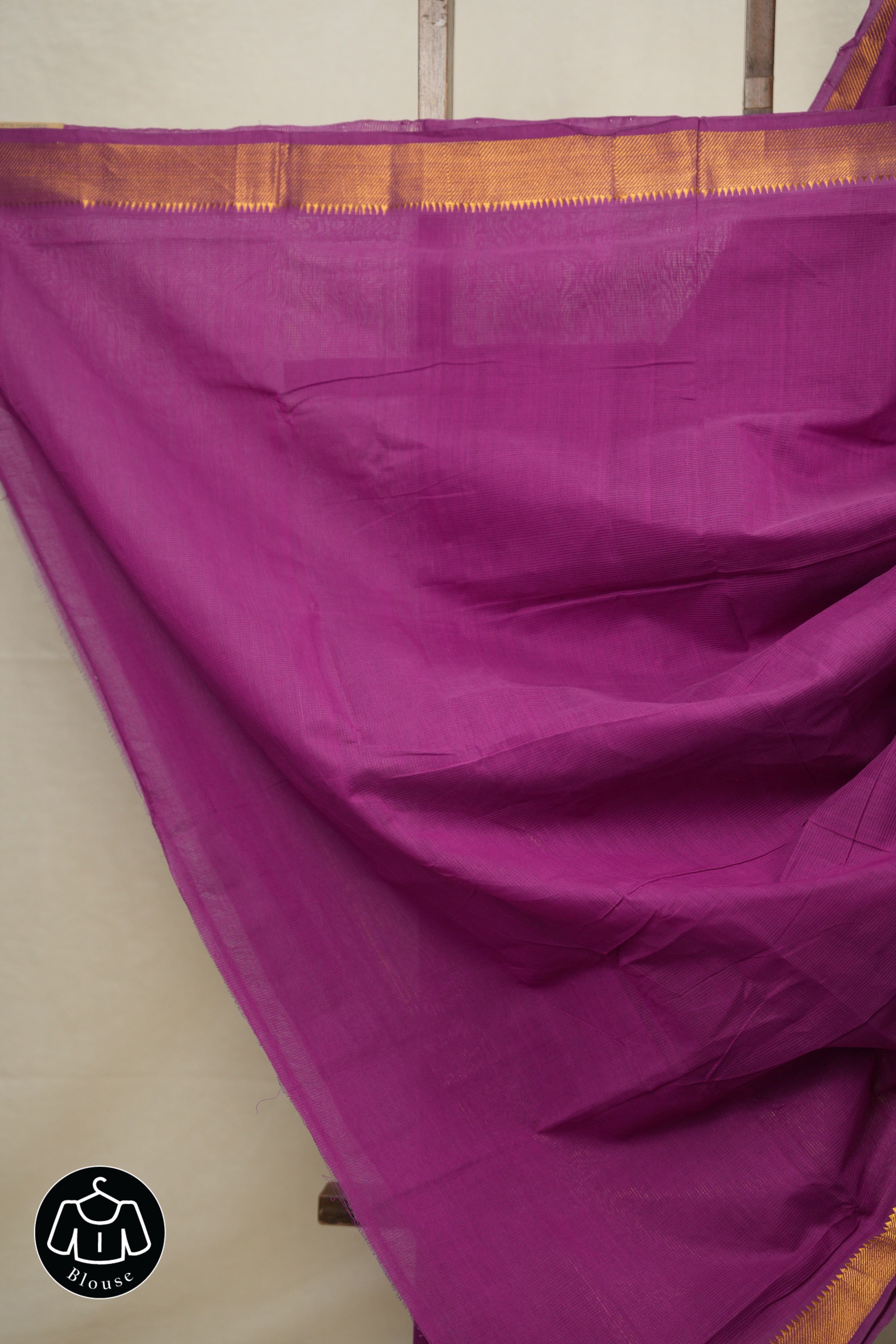 Magenta Cotton Mangalgiri Saree - SRMCMS34