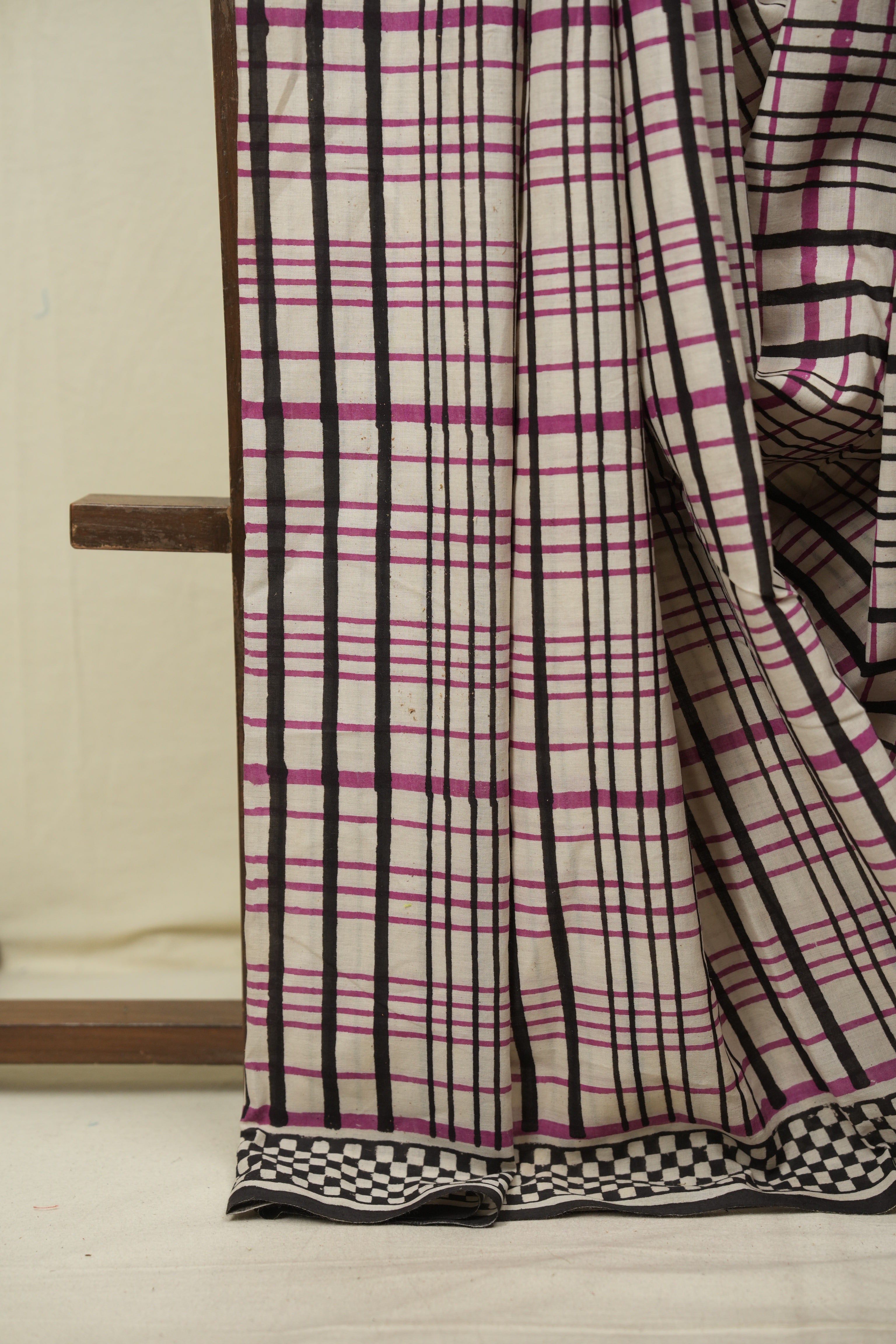 Off - White Cotton Saree - SROFCS3580