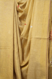 Golden Tissue Linen Jamdani Saree - SRGTLJS224