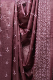 Onion Pink Tussar Silk Saree - SROPTSS1410