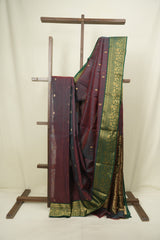 Wine Chanderi Tissue Silk Saree - SRWCTS368
