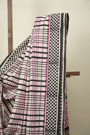 Off - White Cotton Saree - SROFCS3580