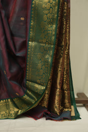 Wine Chanderi Tissue Silk Saree - SRWCTS368