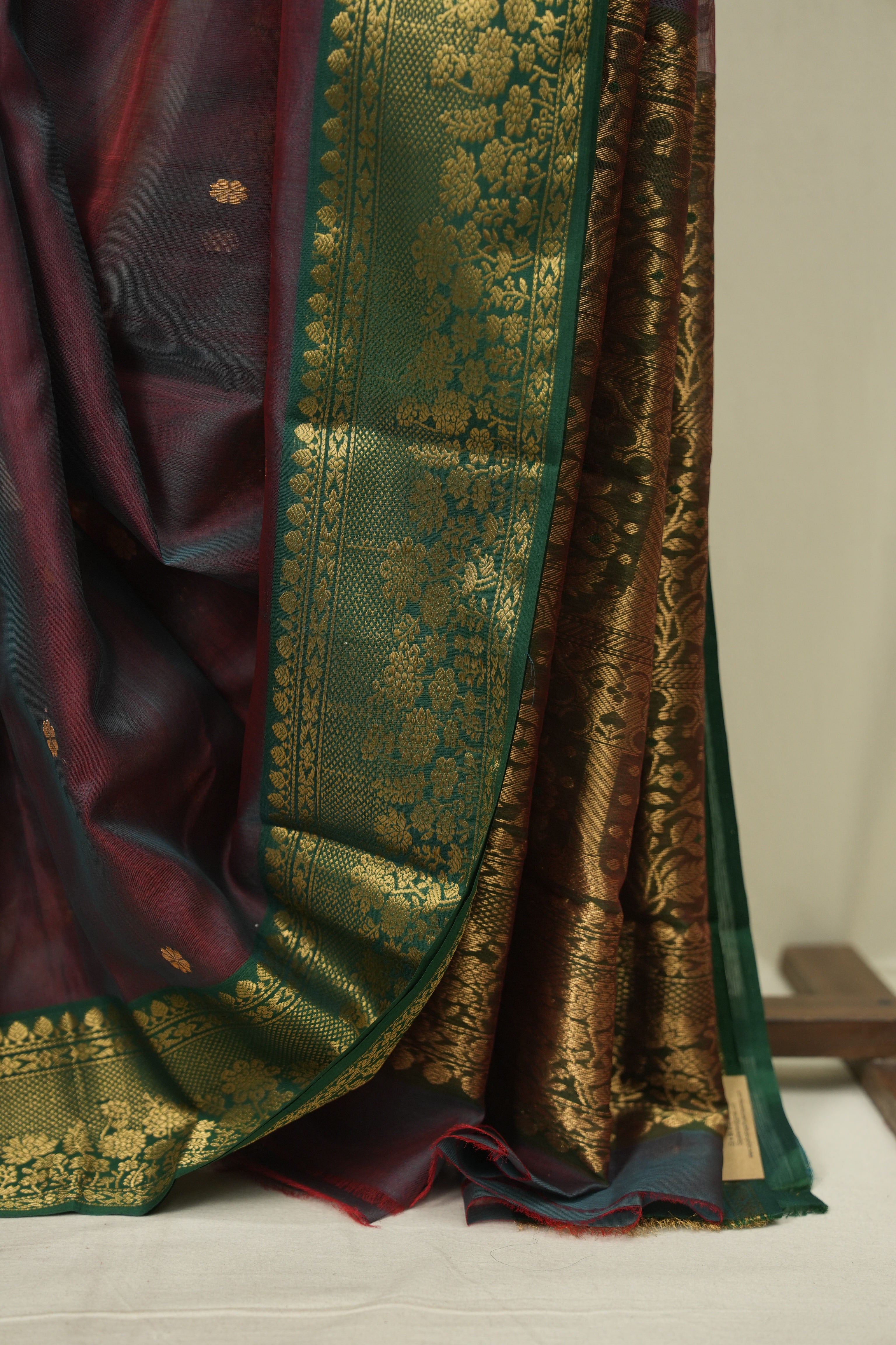 Wine Chanderi Tissue Silk Saree - SRWCTS368