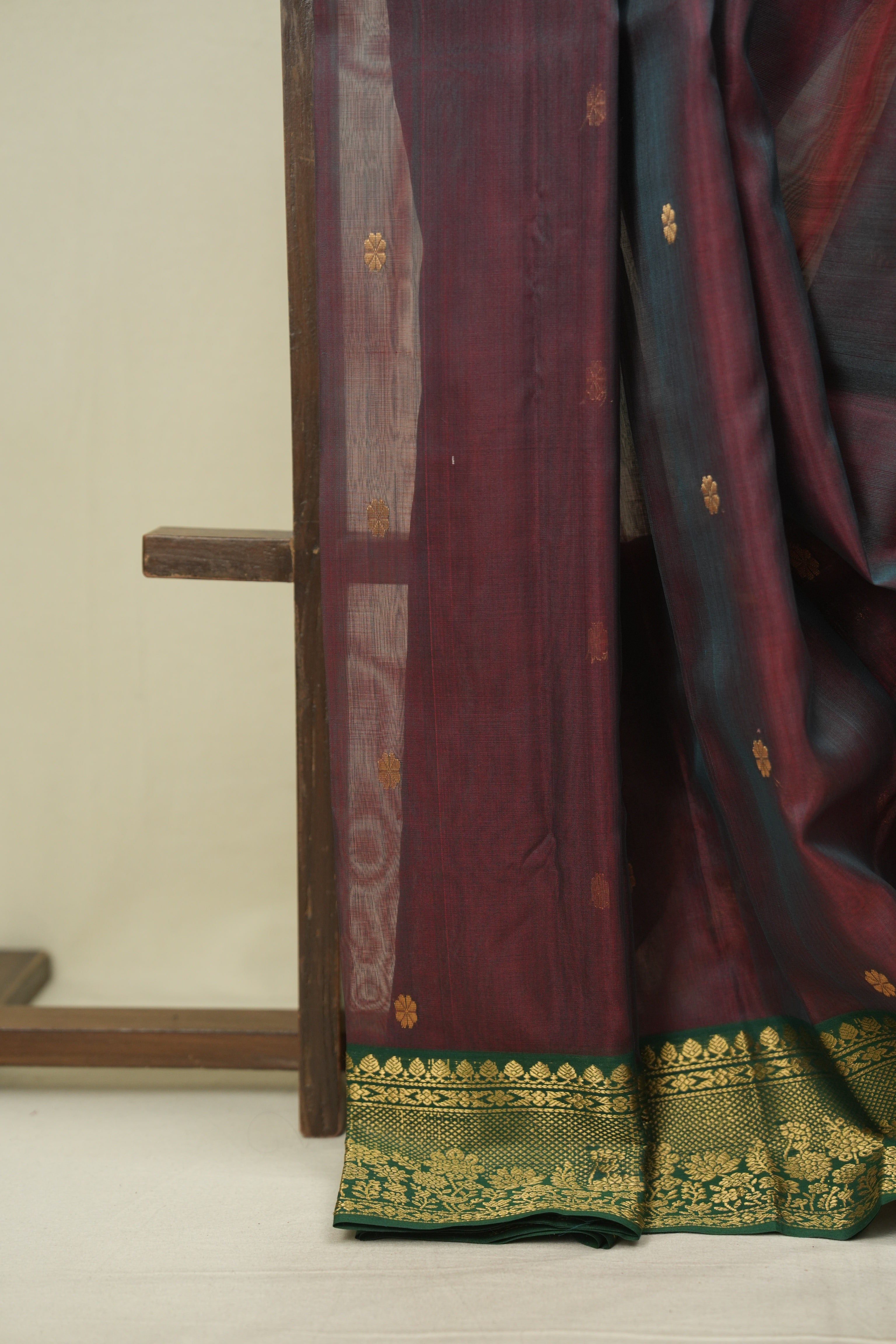 Wine Chanderi Tissue Silk Saree - SRWCTS368