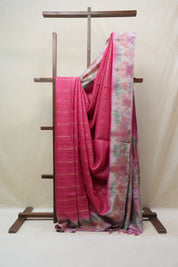 Pink Tussar Silk Saree - SRPTSS1367