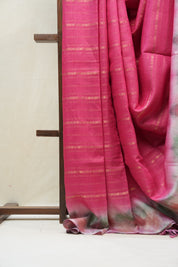 Pink Tussar Silk Saree - SRPTSS1367