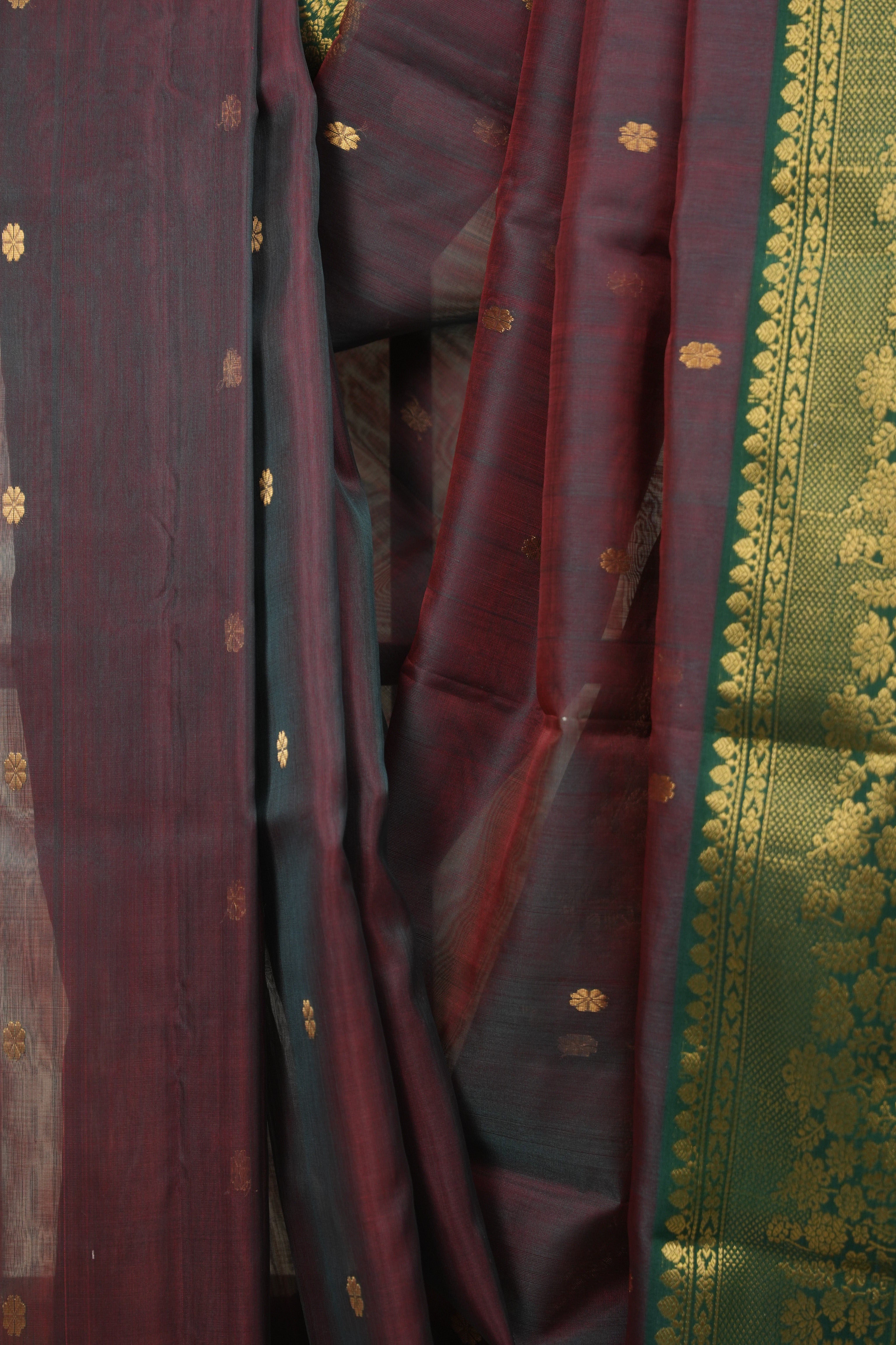 Wine Chanderi Tissue Silk Saree - SRWCTS368