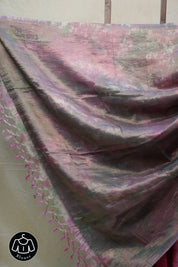 Pink Tussar Silk Saree - SRPTSS1367