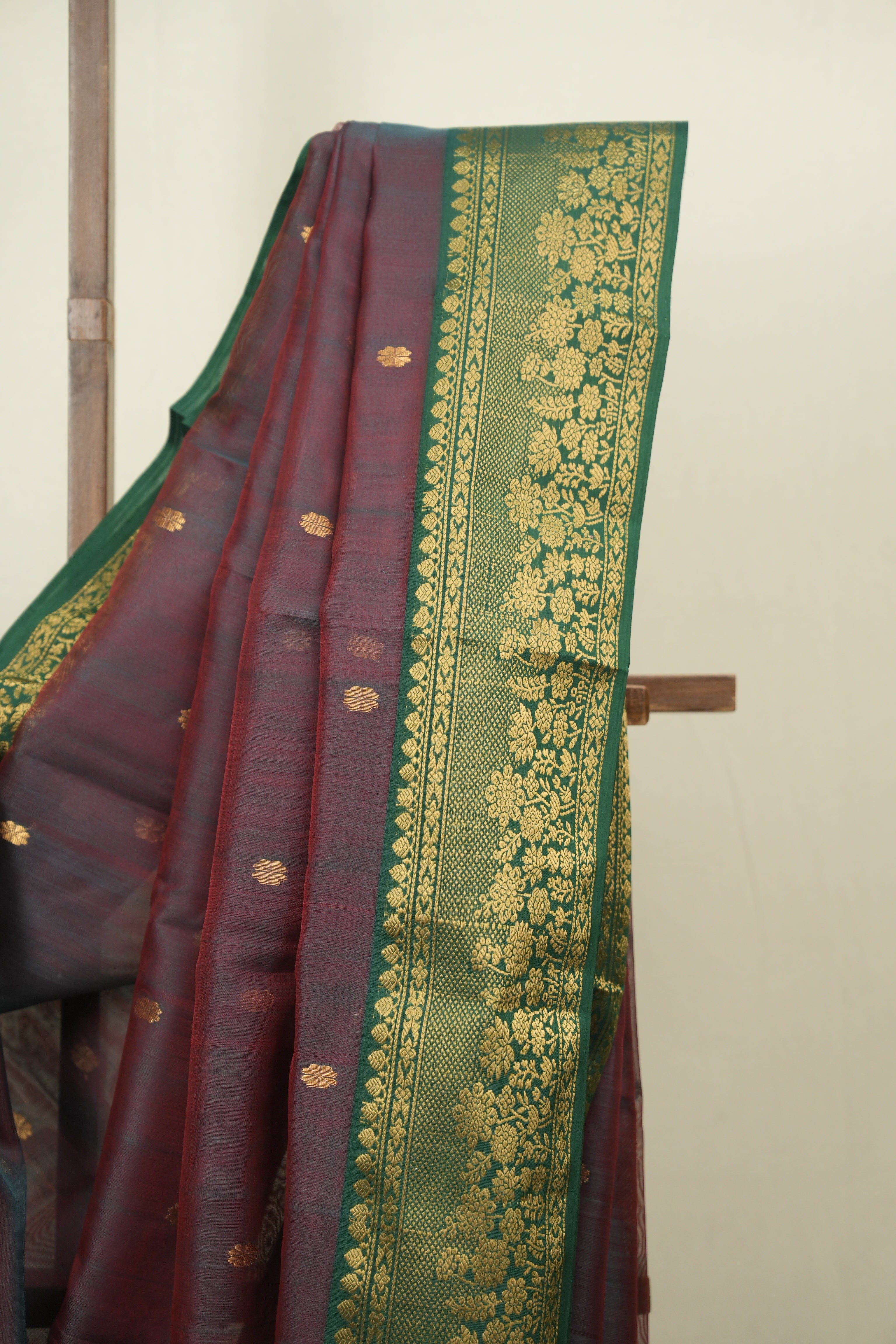 Wine Chanderi Tissue Silk Saree - SRWCTS368