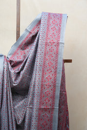 Grey Tussar Silk Saree - SRGTSS1399