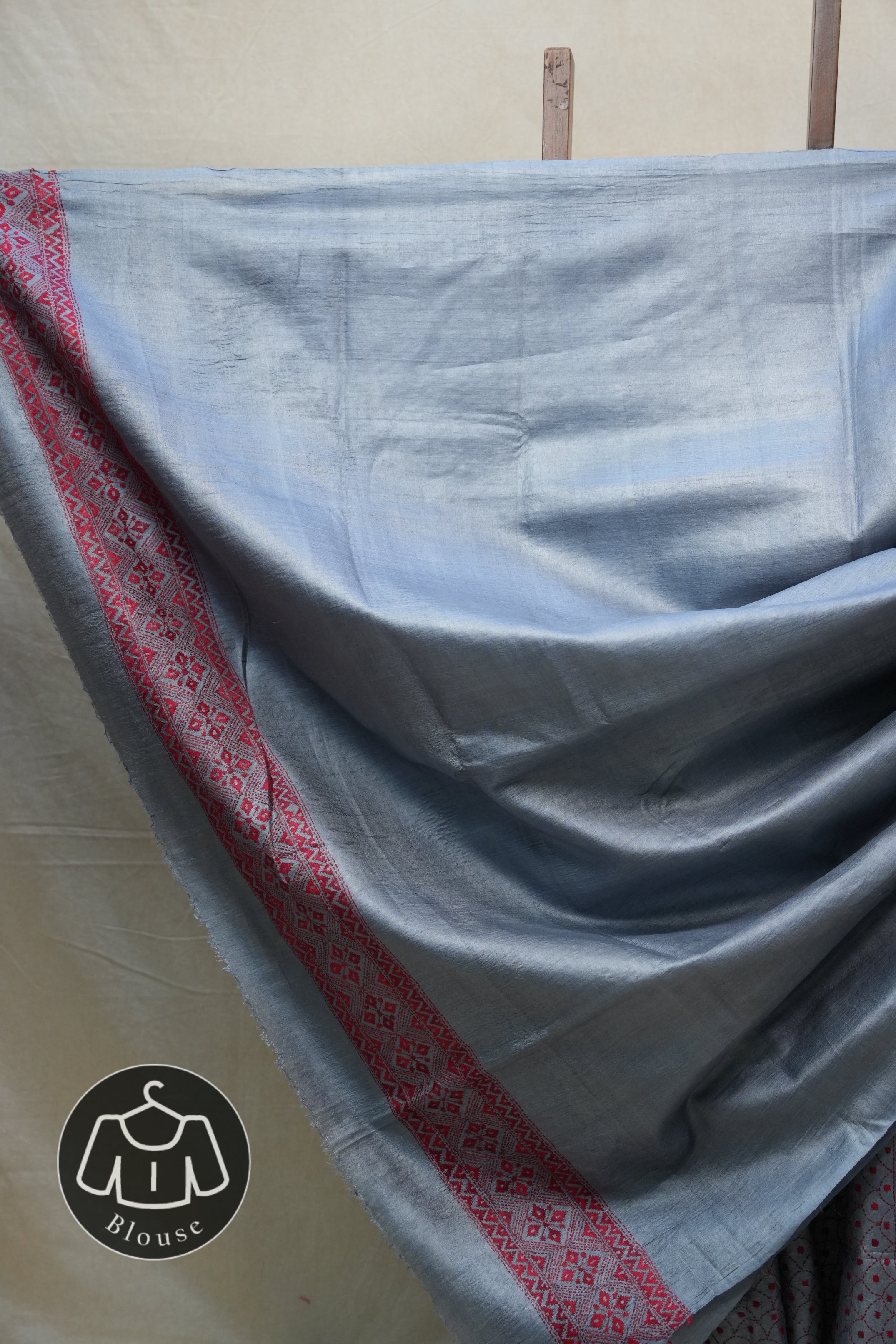 Grey Tussar Silk Saree - SRGTSS1399