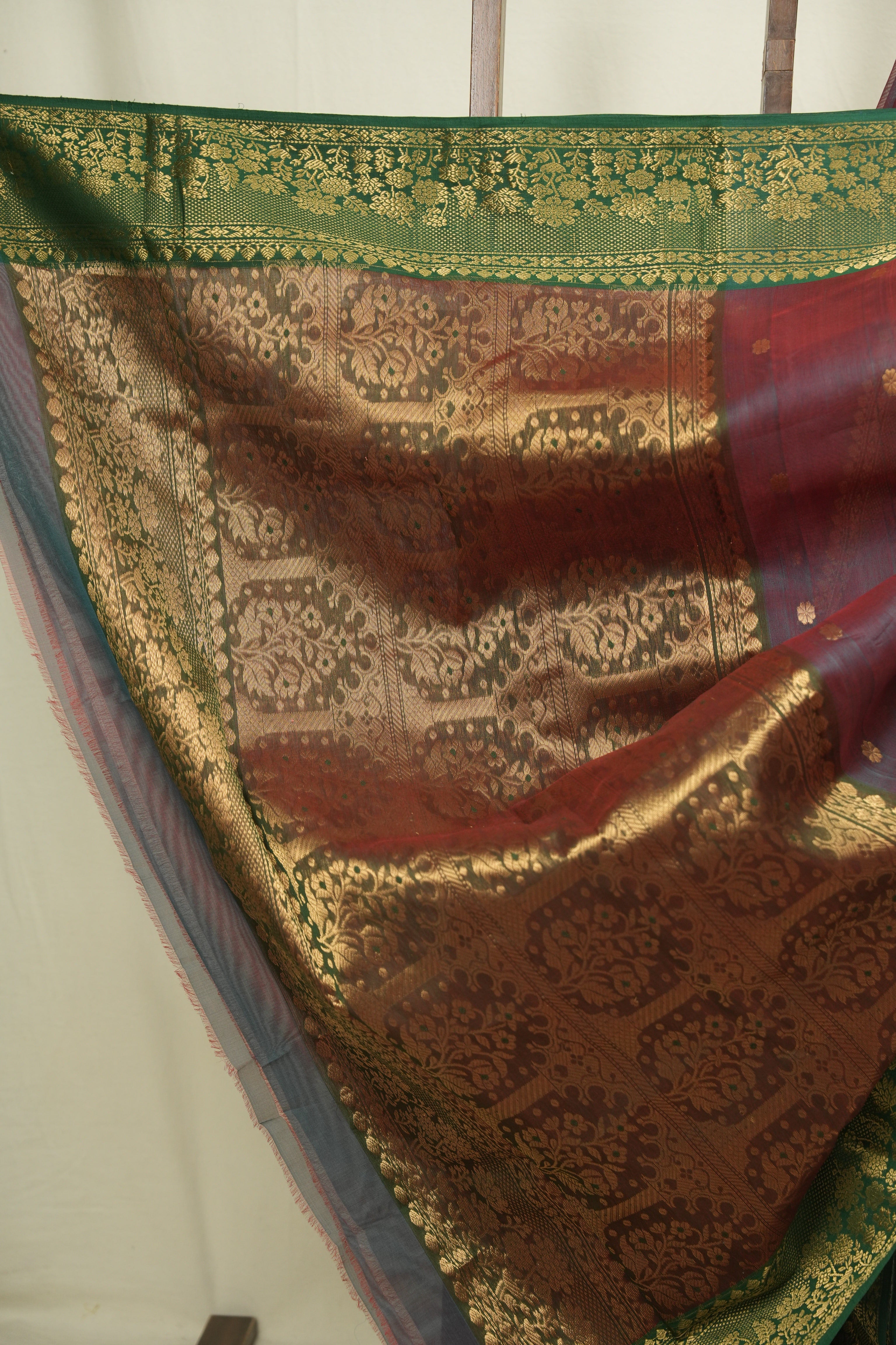 Wine Chanderi Tissue Silk Saree - SRWCTS368