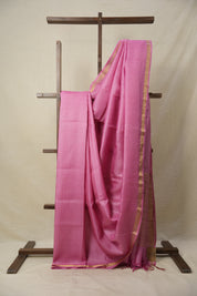Pink Tussar Silk Saree - SRPTSS1590