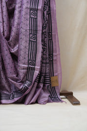 Purple Tussar Silk Saree - SRPTSS1391