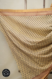 Black Cotton Mangalgiri Saree - SRBCMS28