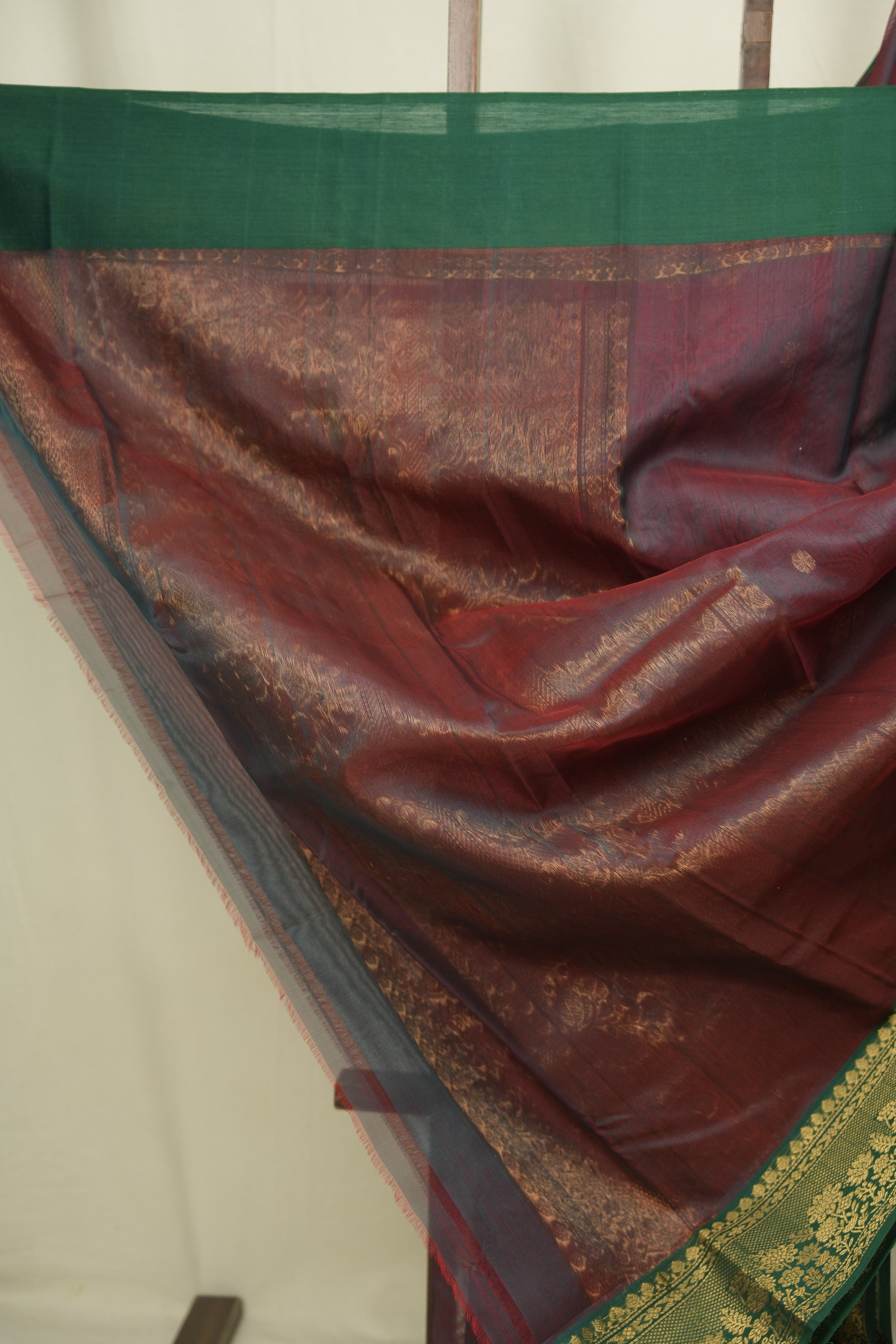 Wine Chanderi Tissue Silk Saree - SRWCTS368