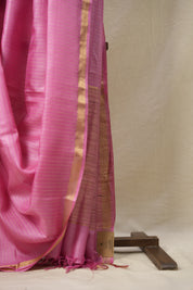 Pink Tussar Silk Saree - SRPTSS1590