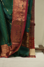 Green Chanderi Tissue Silk Saree - SRGCTS364
