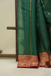 Green Chanderi Tissue Silk Saree - SRGCTS364