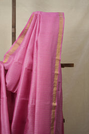 Pink Tussar Silk Saree - SRPTSS1590