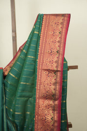 Green Chanderi Tissue Silk Saree - SRGCTS364