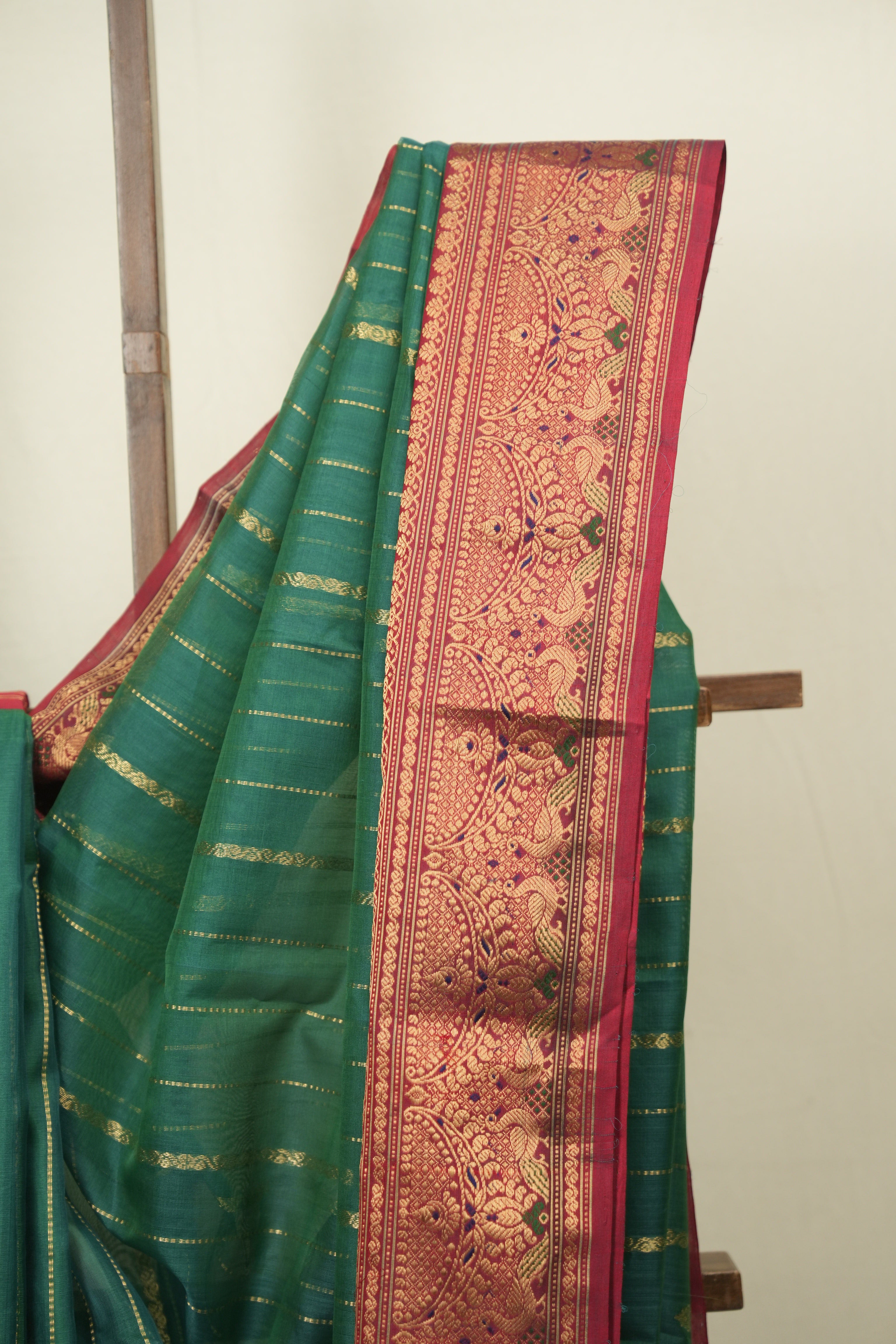 Green Chanderi Tissue Silk Saree - SRGCTS364