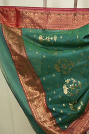 Green Chanderi Tissue Silk Saree - SRGCTS364