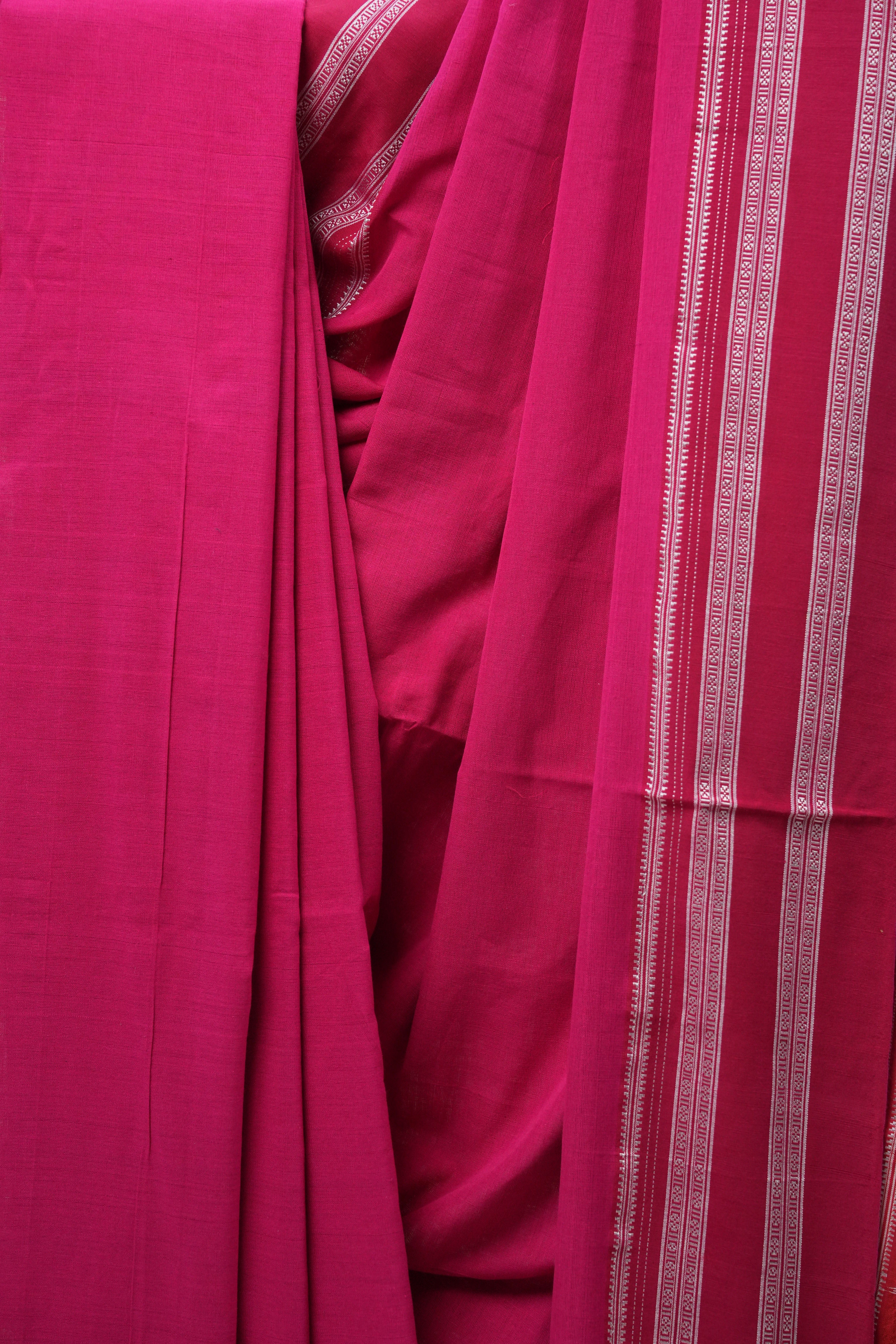 Rani Pink Cotton Ilkal Saree  - SRRPCIS574
