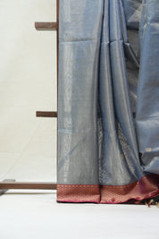 Grey Maheshwari Tissue Saree - SRGMTS466