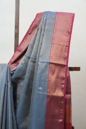 Grey Maheshwari Tissue Saree - SRGMTS466
