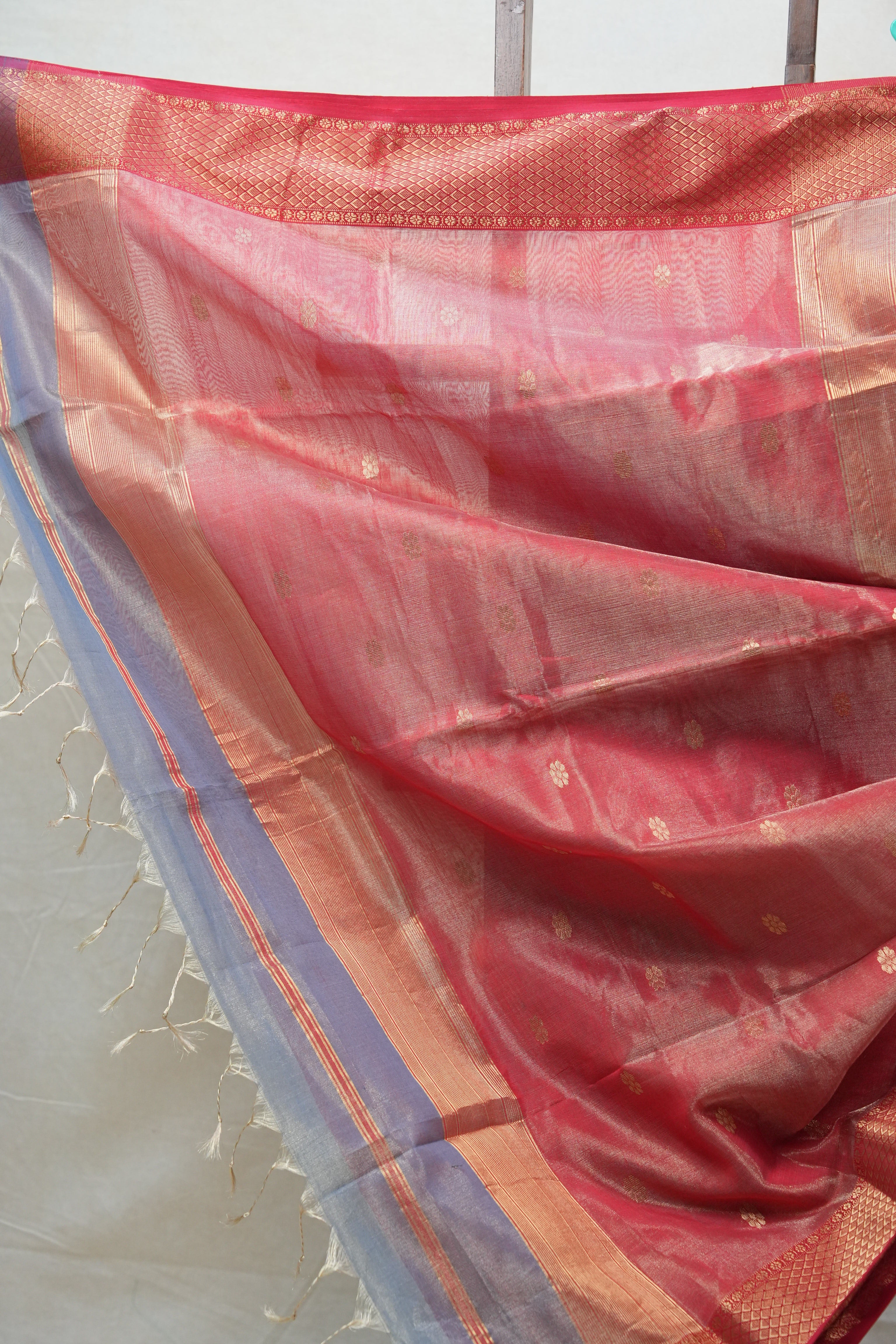 Grey Maheshwari Tissue Saree - SRGMTS466