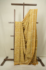 Mustard HBP Cotton Saree - SRMCS3711