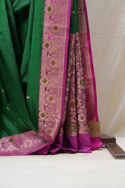 Green Banarasi Silk Saree - SRGBSS718