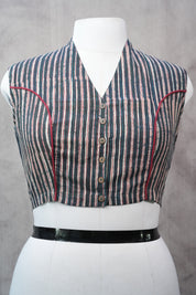 Teal Blue HBP Cotton V-Neck Blouse - SRTBCVNB145