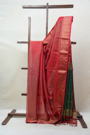 Red Maheshwari Tissue Saree - SRRMTS460