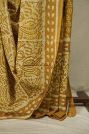 Mustard HBP Cotton Saree - SRMCS3711