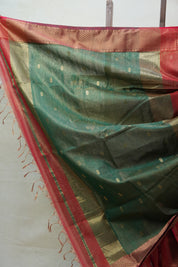 Red Maheshwari Tissue Saree - SRRMTS460