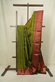 Mehendi Green Chanderi Tissue Silk Saree - SRMGCTS363