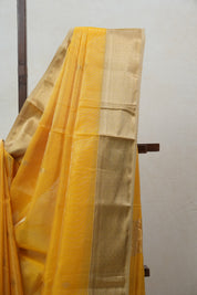 Yellow Maheshwari Tissue Saree - SRYMTS461