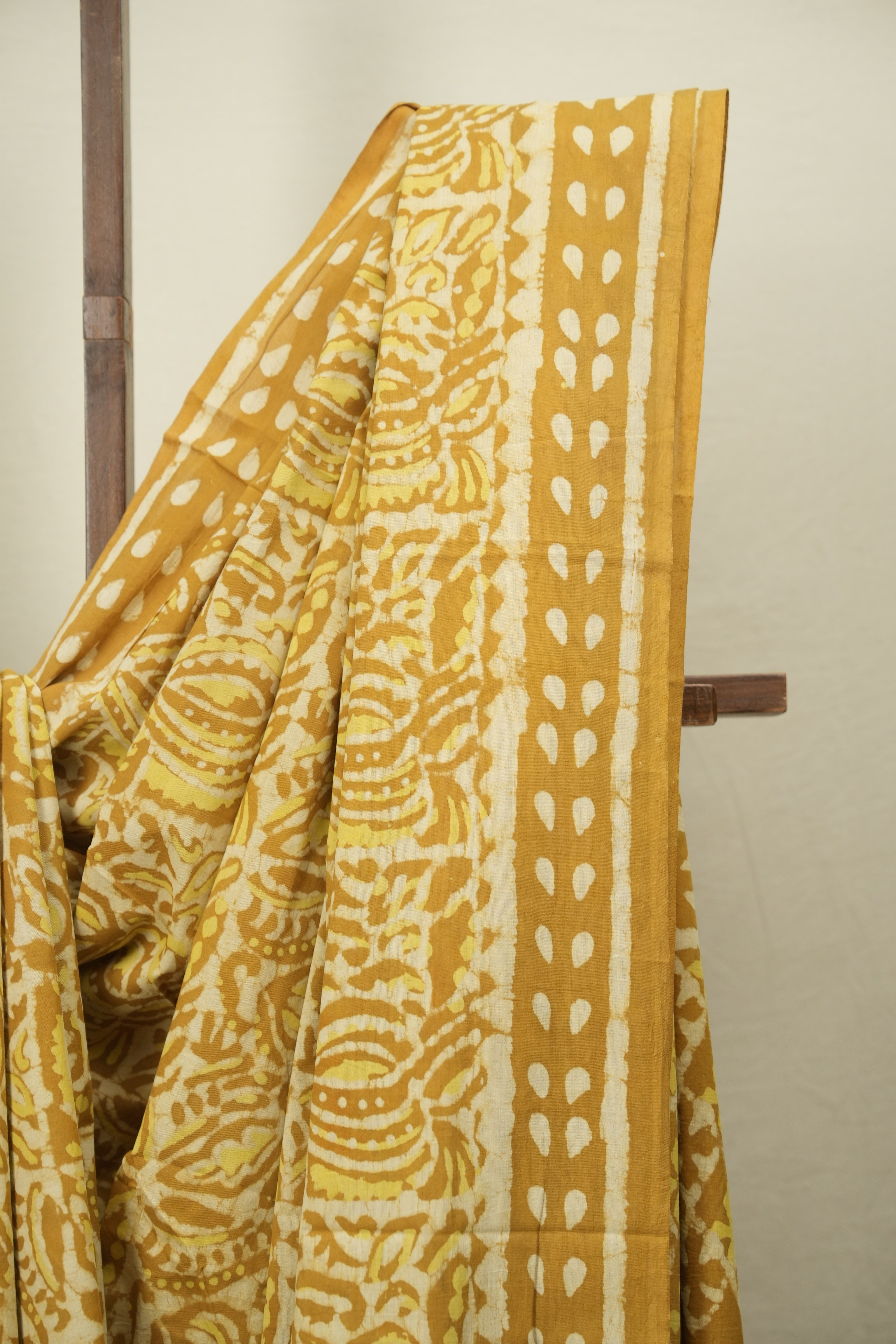 Mustard HBP Cotton Saree - SRMCS3711