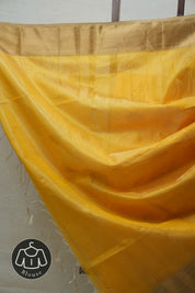 Yellow Maheshwari Tissue Saree - SRYMTS461
