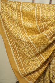 Mustard HBP Cotton Saree - SRMCS3711