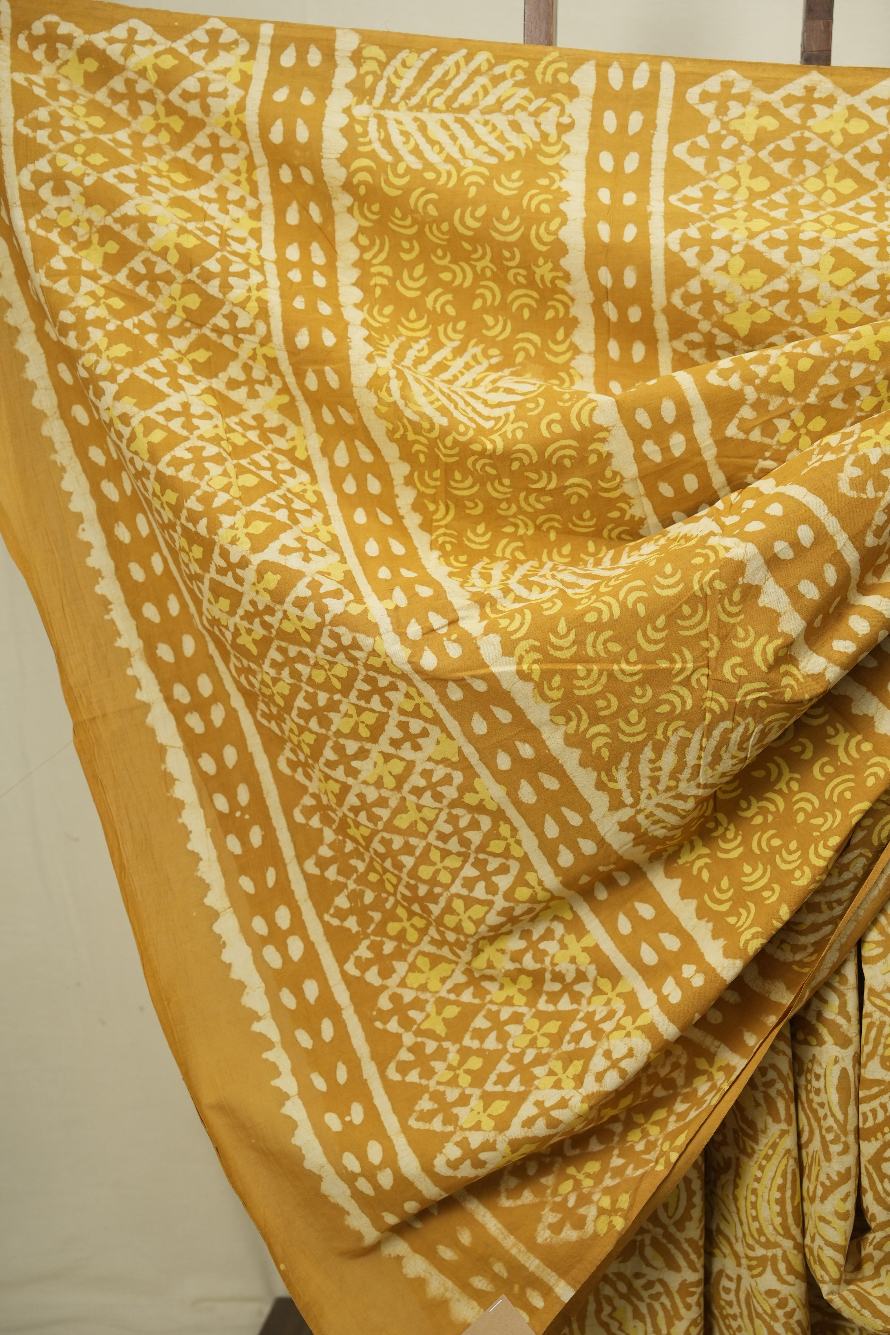 Mustard HBP Cotton Saree - SRMCS3711
