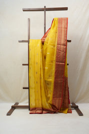 Yellow Chanderi Tissue Silk Saree - SRYCSS342